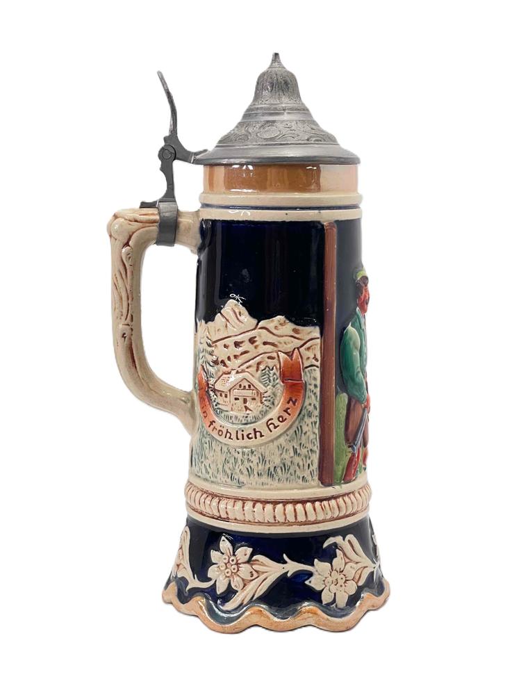 Vintage German Lidded Beer Stein